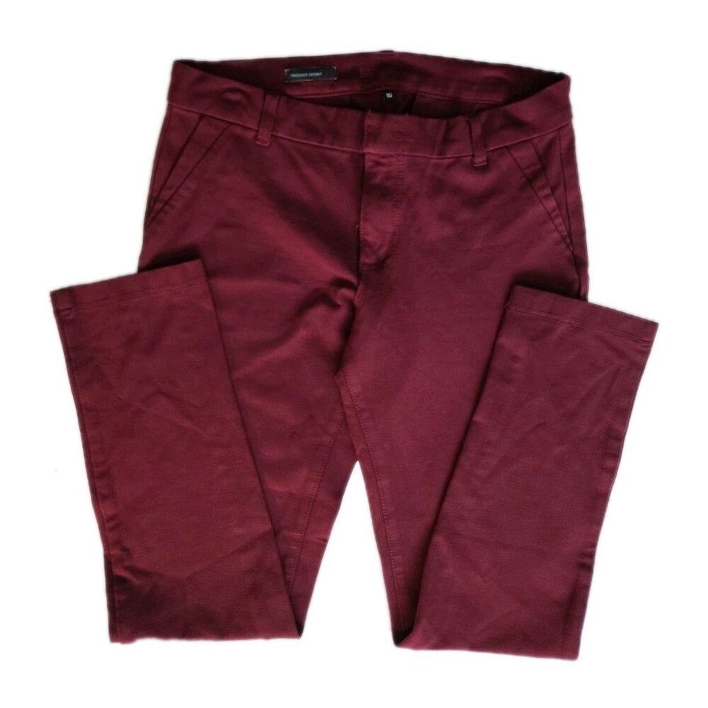 Kut From The Kloth Trouser Womens  10 Trouser Skinny  Burgundy Knit Office Chic